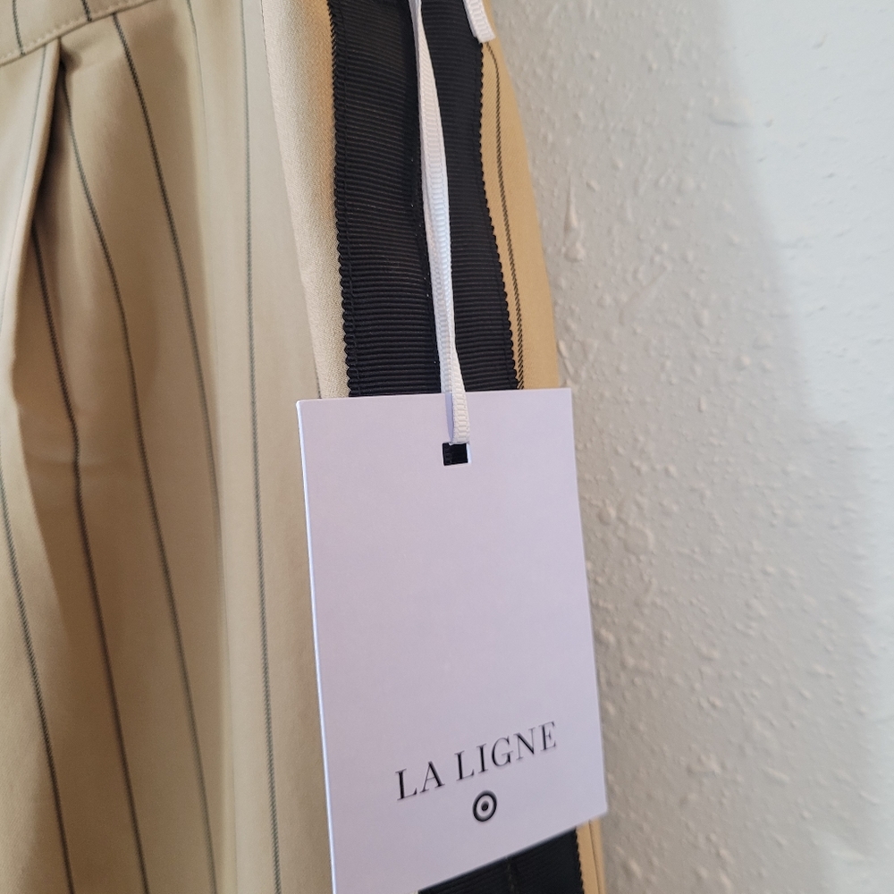 LA LIGNE For Target Tan Side Stripe Wide Leg Trouser Pant Size 1X - Picture 7 of 11